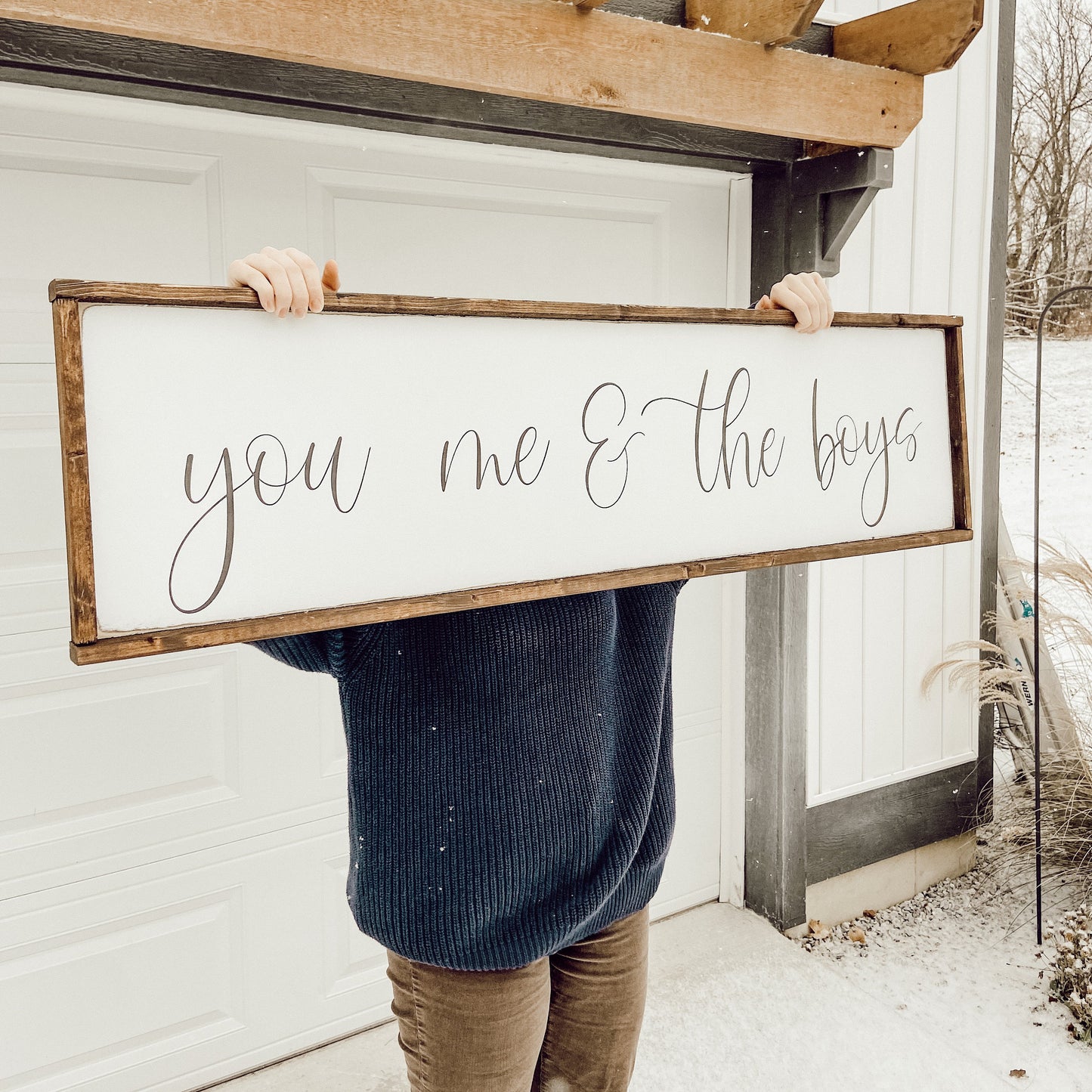 you, me & the boys - above over the bed sign - master bedroom wall art [FREE SHIPPING!]