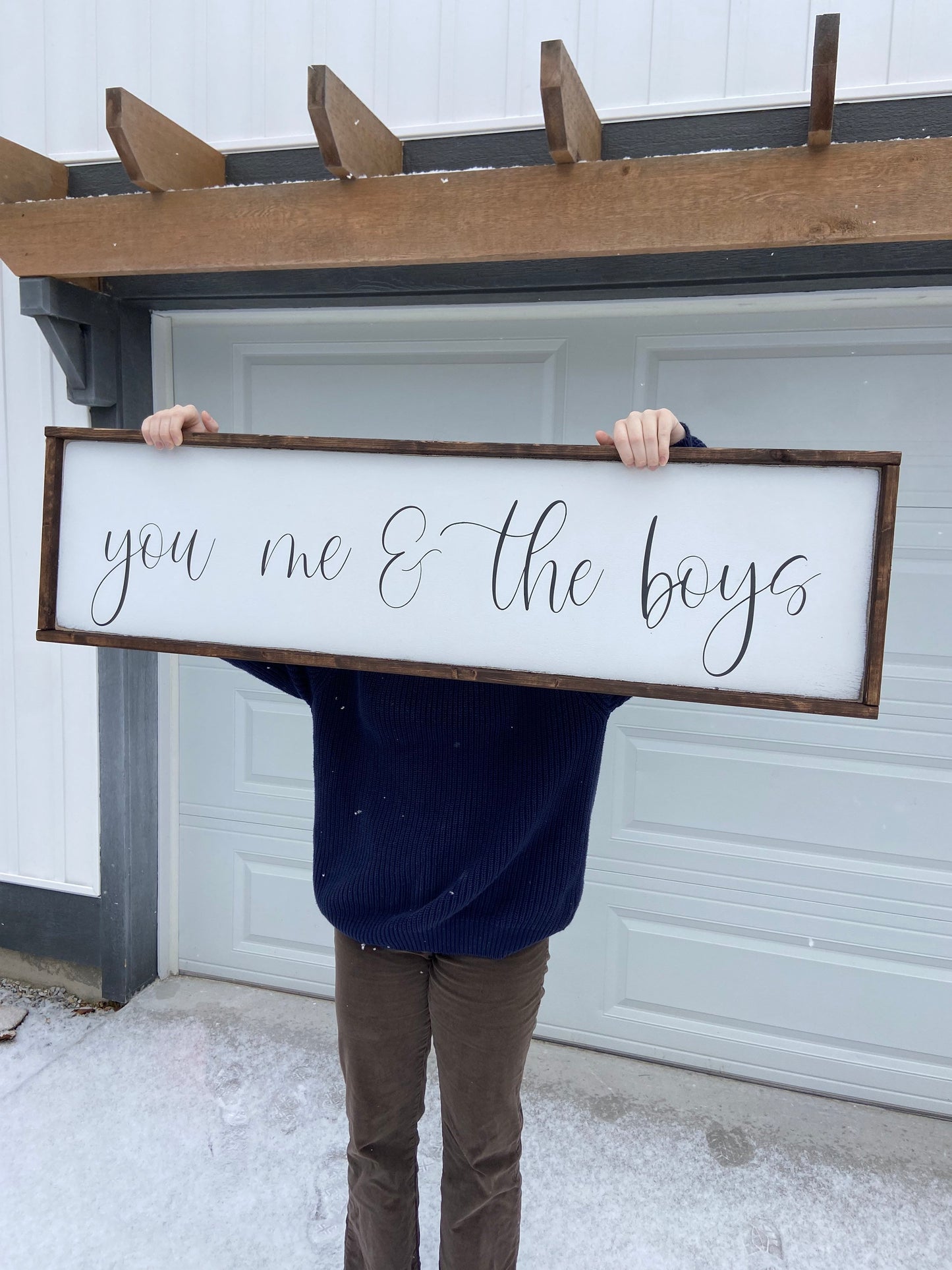 you, me & the boys - above over the bed sign - master bedroom wall art [FREE SHIPPING!]
