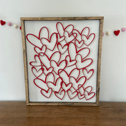 red heart background layering Valentine’s Day sign [FREE SHIPPING]