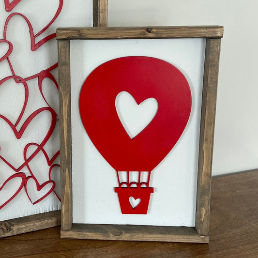 hot air balloon Valentine’s Day sign [FREE SHIPPING]