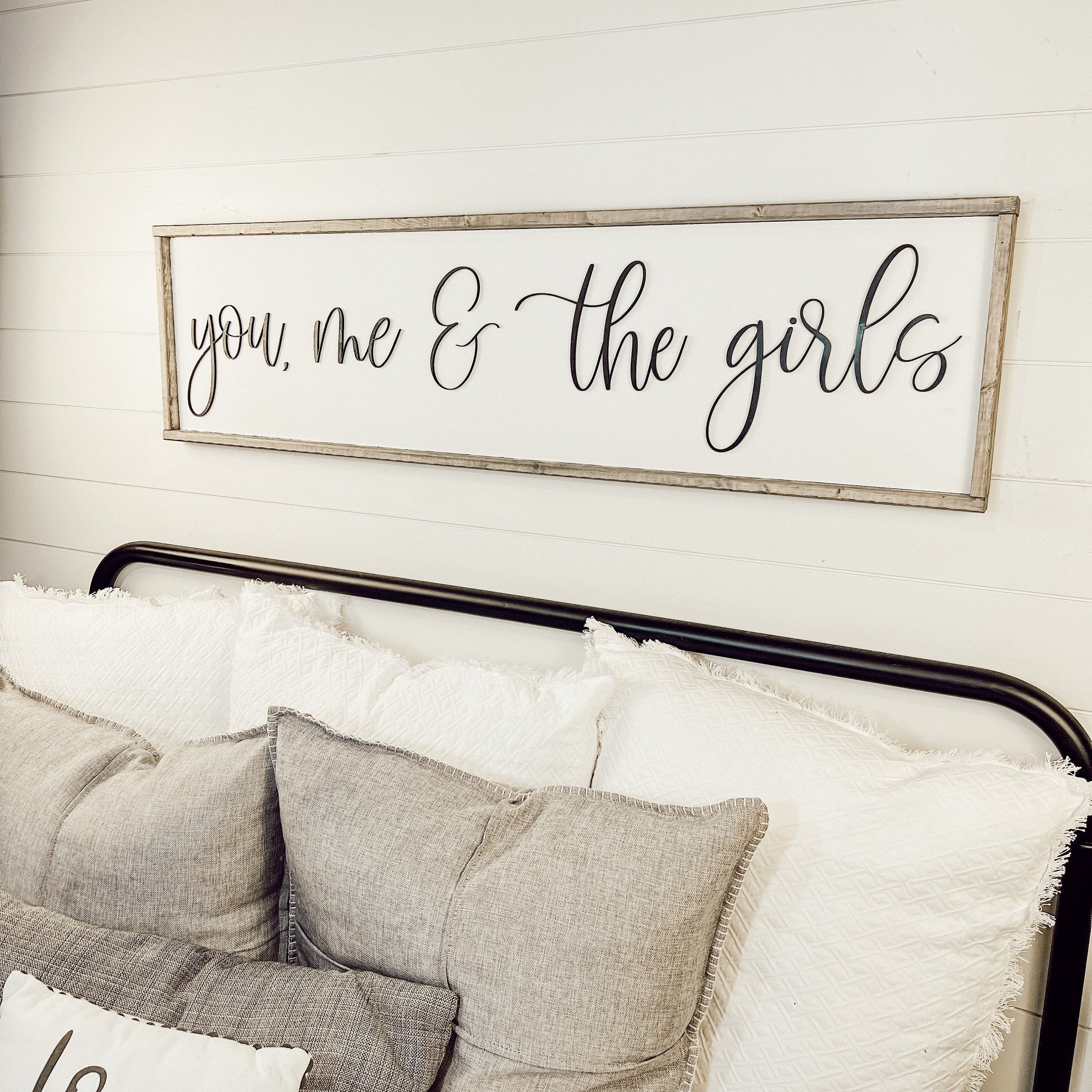 you, me & the girls - above over the bed sign - master bedroom wall art [FREE SHIPPING!]