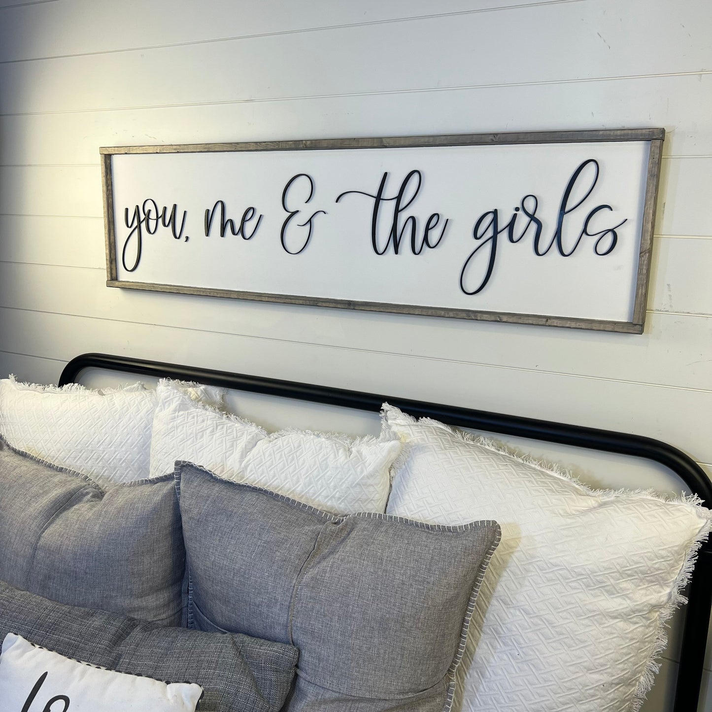 you, me & the girls - above over the bed sign - master bedroom wall art [FREE SHIPPING!]