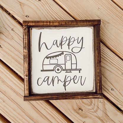 happy camper mini tiered tray summer sign [FREE SHIPPING!]