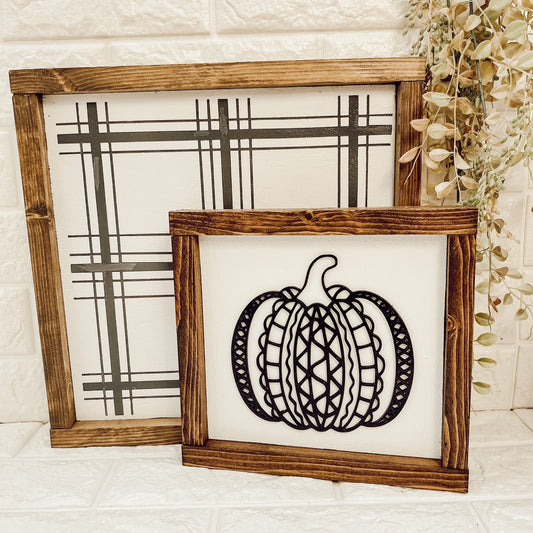 Pumpkin Bundles! Decorative background with pumpkin wood signs [FREE SHIPPING]