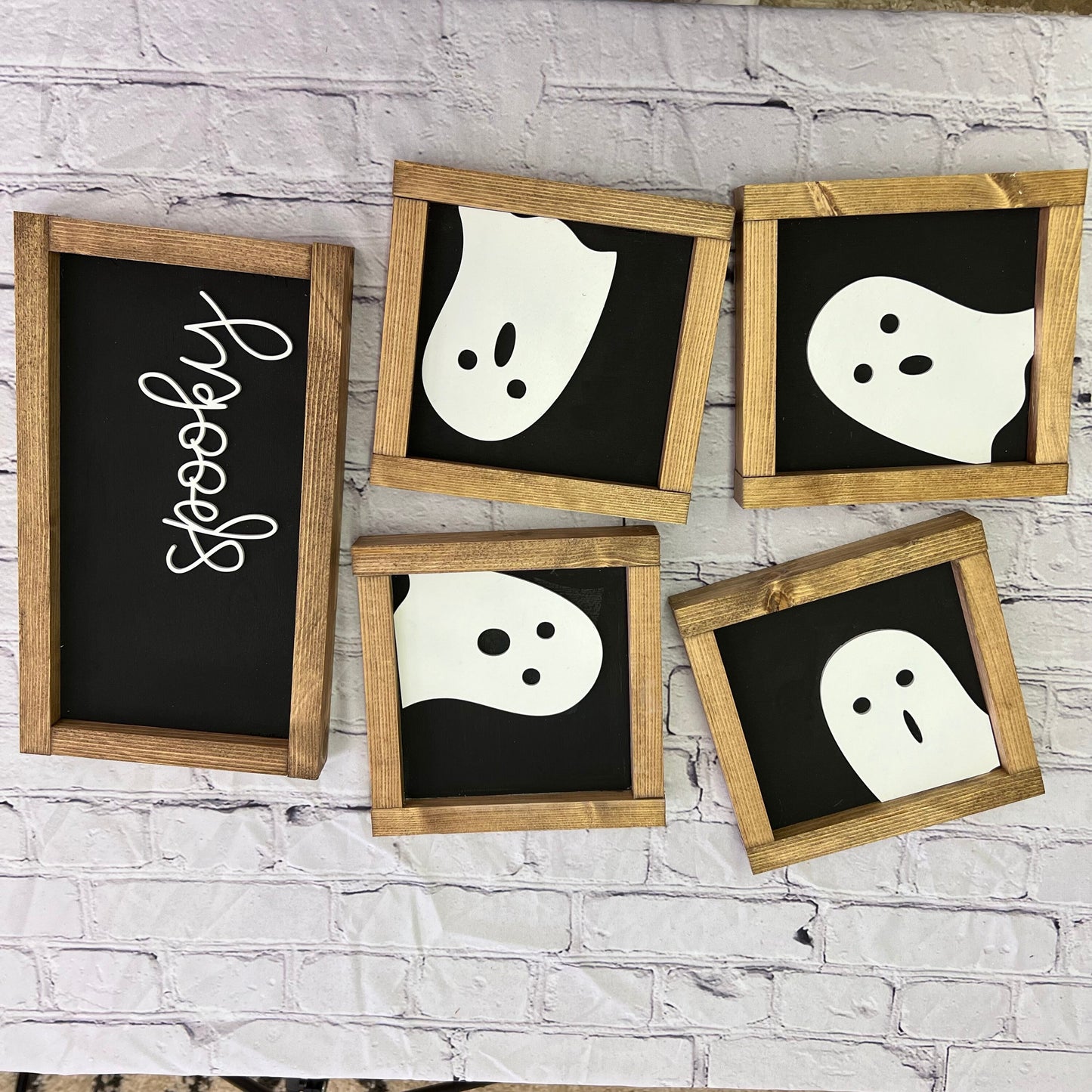 mini ghosts & spooky [set of 5!] wood signs [FREE SHIPPING]