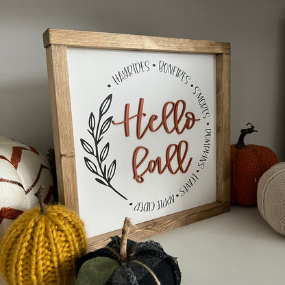 hello fall *the best of fall * wood sign * fall decor [FREE SHIPPING]