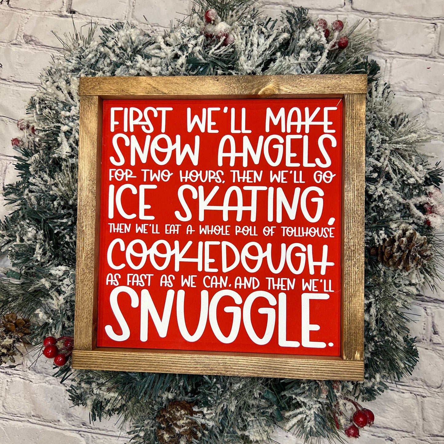 snuggle Christmas elf wood sign [FREE SHIPPING!]
