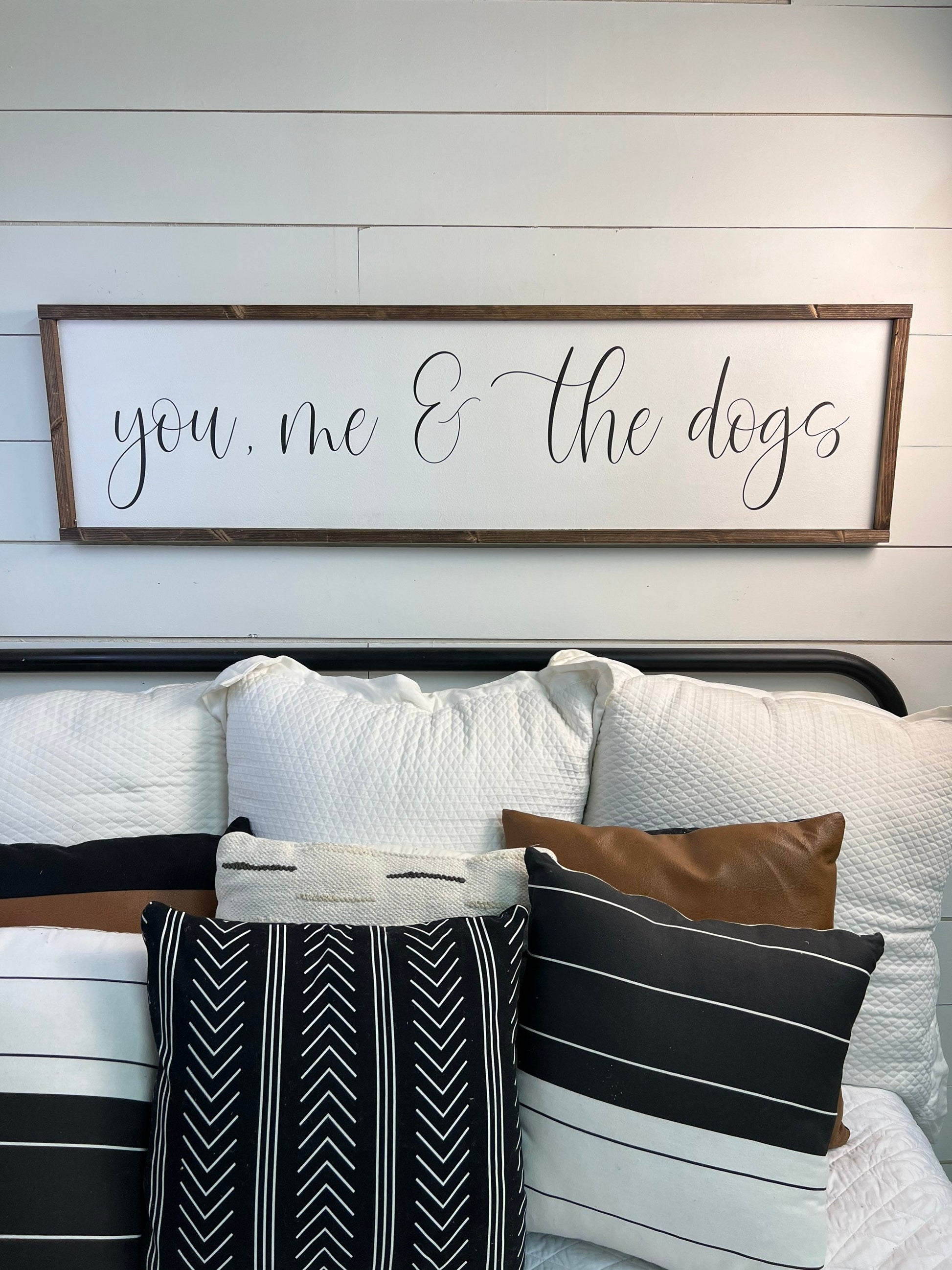 you, me & the dogs - above over the bed sign - master bedroom wall art [FREE SHIPPING!]