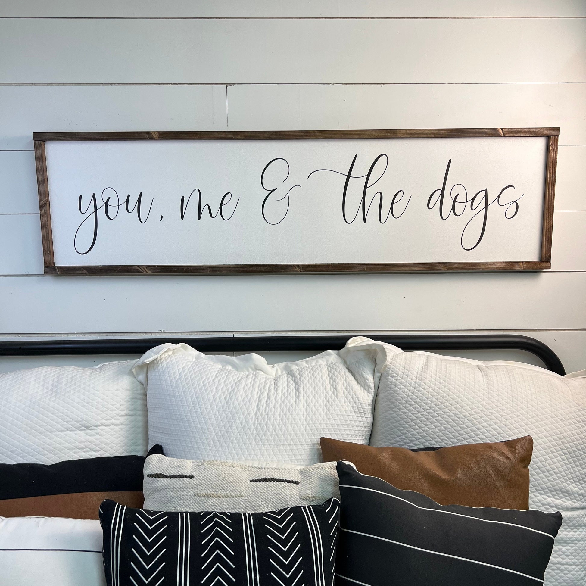 you, me & the dogs - above over the bed sign - master bedroom wall art [FREE SHIPPING!]