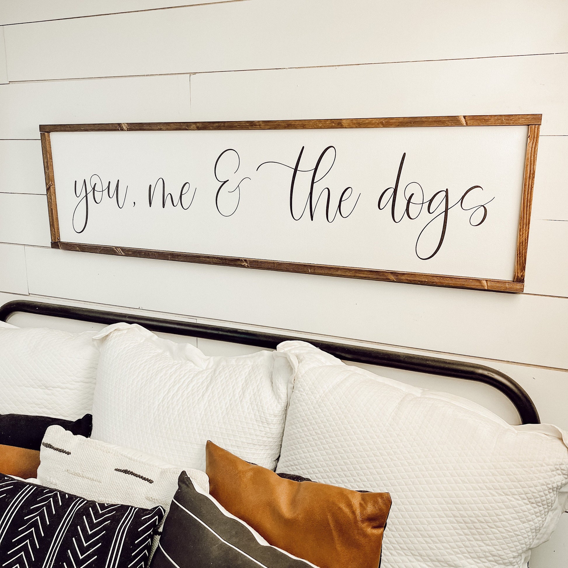 you, me & the dogs - above over the bed sign - master bedroom wall art [FREE SHIPPING!]