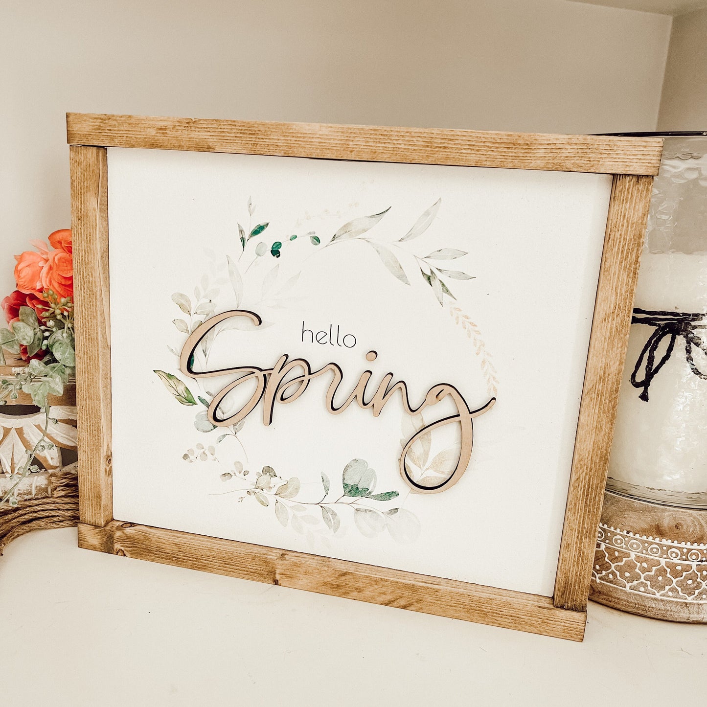 hello spring * spring decor * wood sign [FREE SHIPPING!]