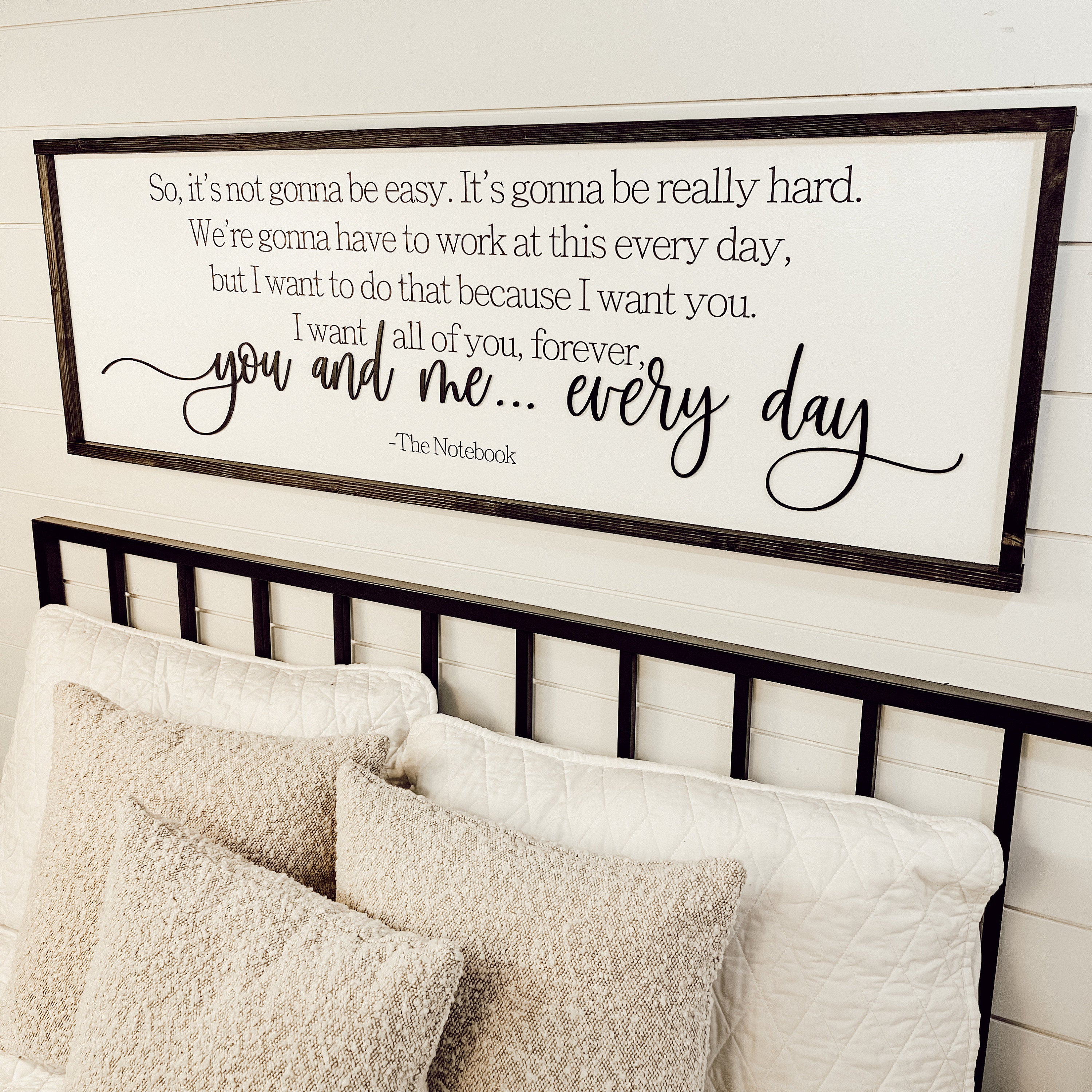 So It's Not Gonna Be Easy Sign, You And Me Everyday Sign, on sale Master Bedroom Wall Decor, Master Bedroom Sign, Farmhouse Sign, Above Bed Decor