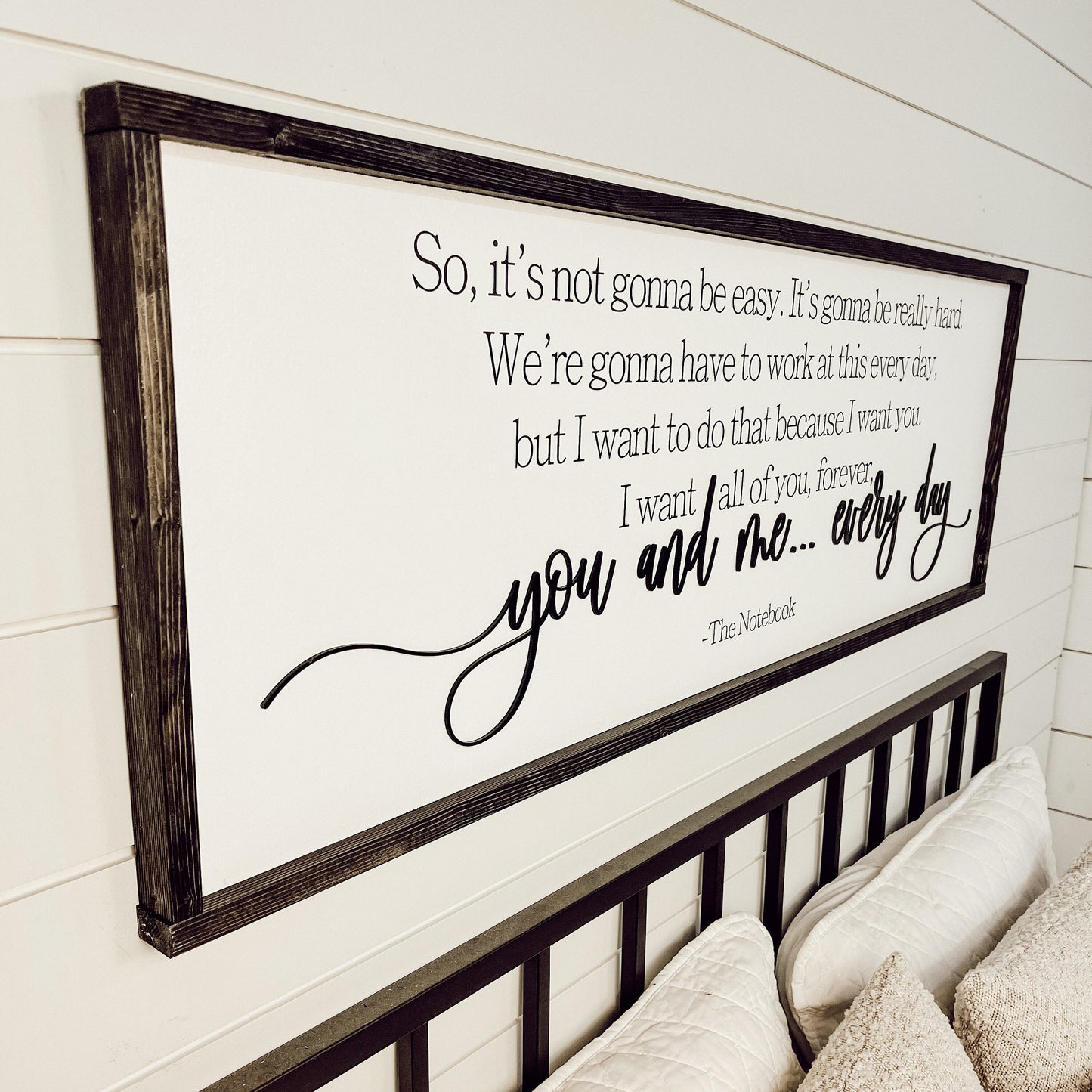 it’s not going to be easy - the notebook quote- above over the bed sign - master bedroom wall art [FREE SHIPPING!]