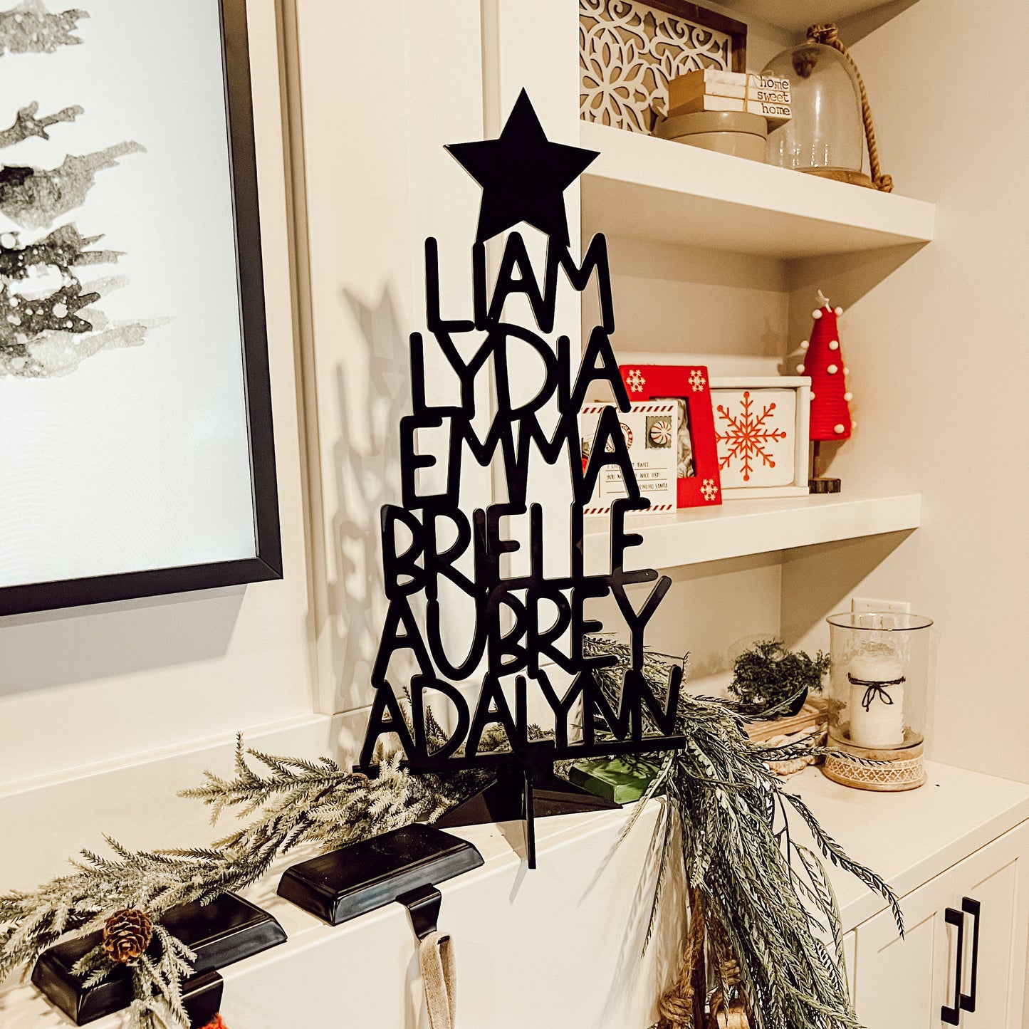 Family Christmas Acrylic/Wood Tree Personalized with Names, Family & Kids Names Tree, Gift for Mom, Dad, Grandma, Grandpa [FREE SHIPPING]