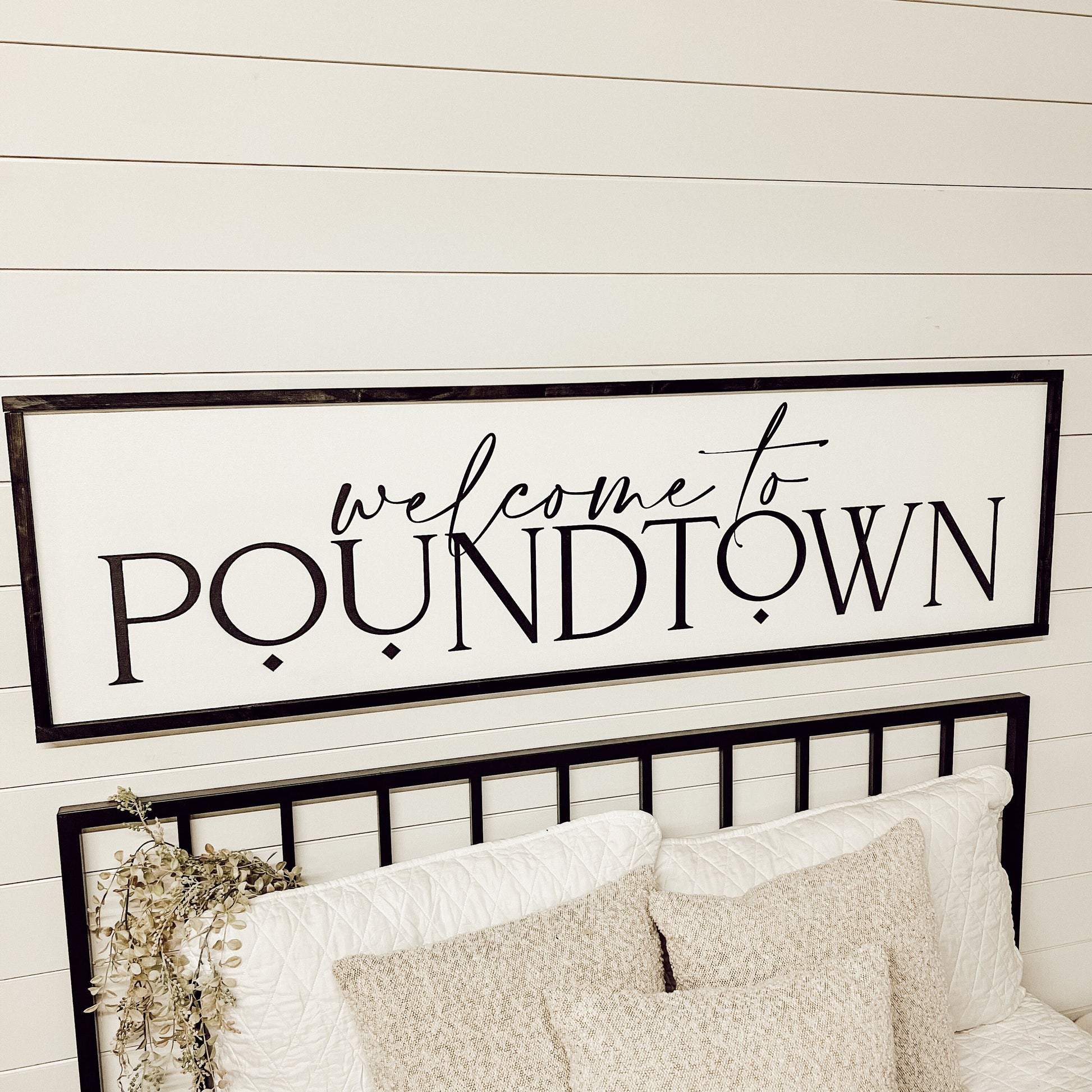 welcome to poundtown - above over the bed sign - master bedroom wall art [FREE SHIPPING!]