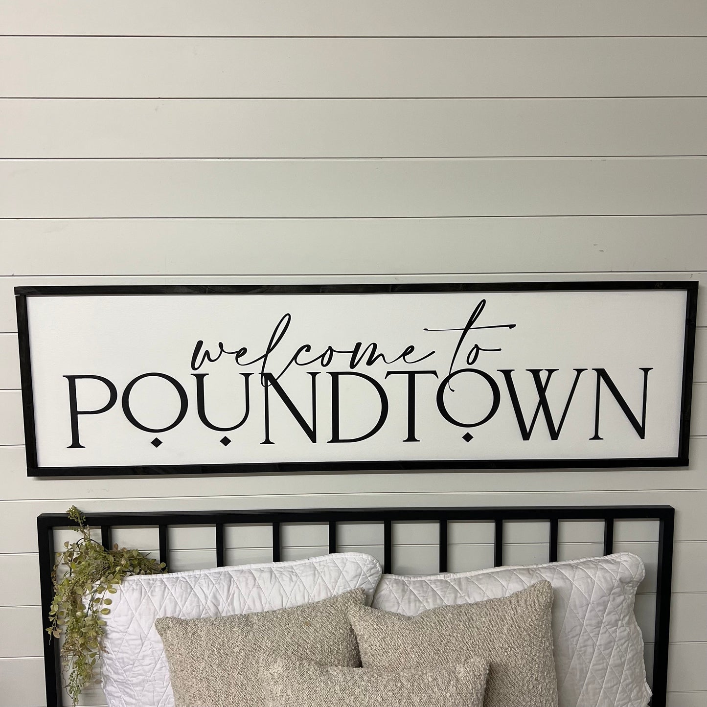 welcome to poundtown - above over the bed sign - master bedroom wall art [FREE SHIPPING!]