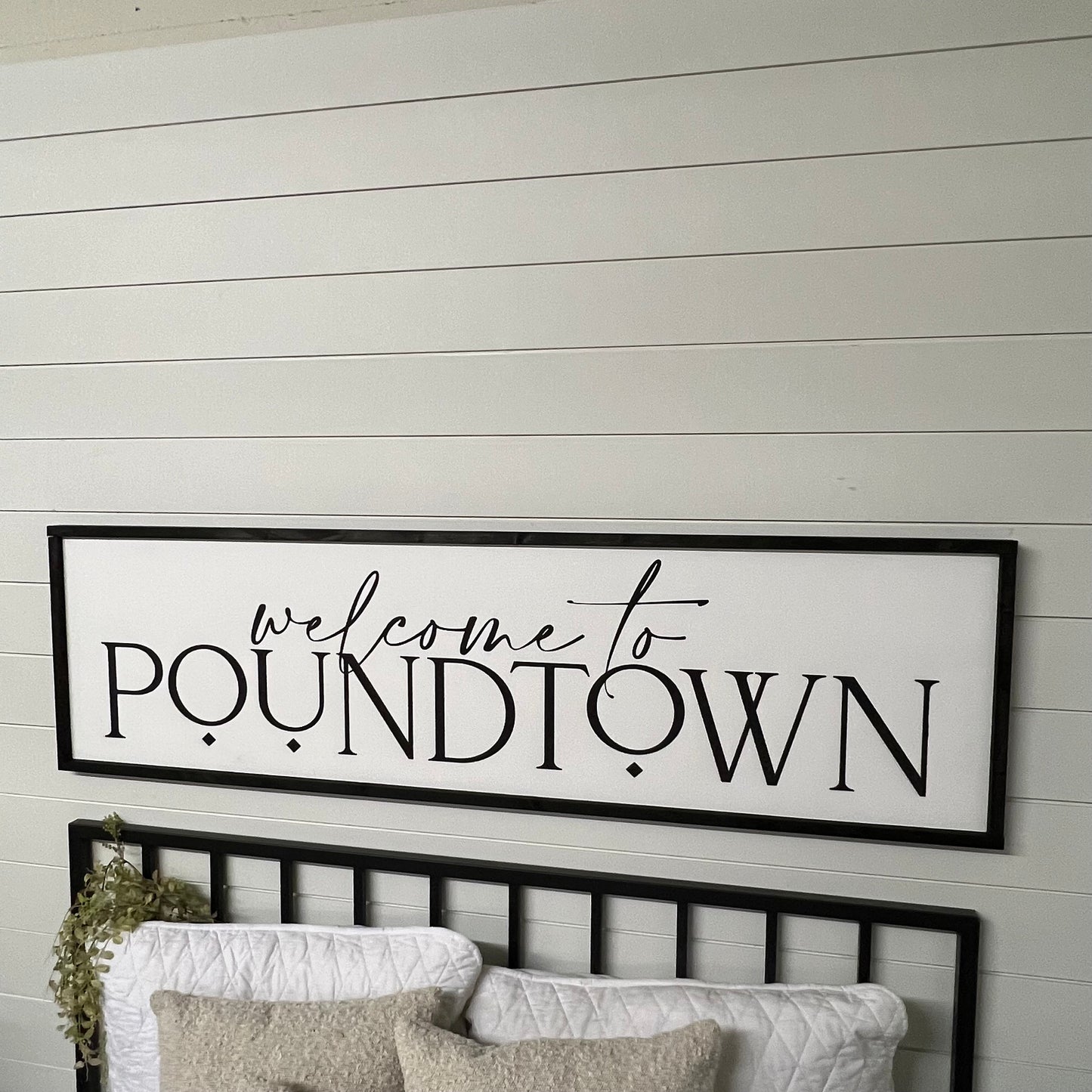 welcome to poundtown - above over the bed sign - master bedroom wall art [FREE SHIPPING!]