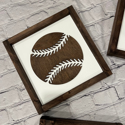 sports ball wood signs * set of 4 * boys room * playroom kids room sign [FREE SHIPPING]