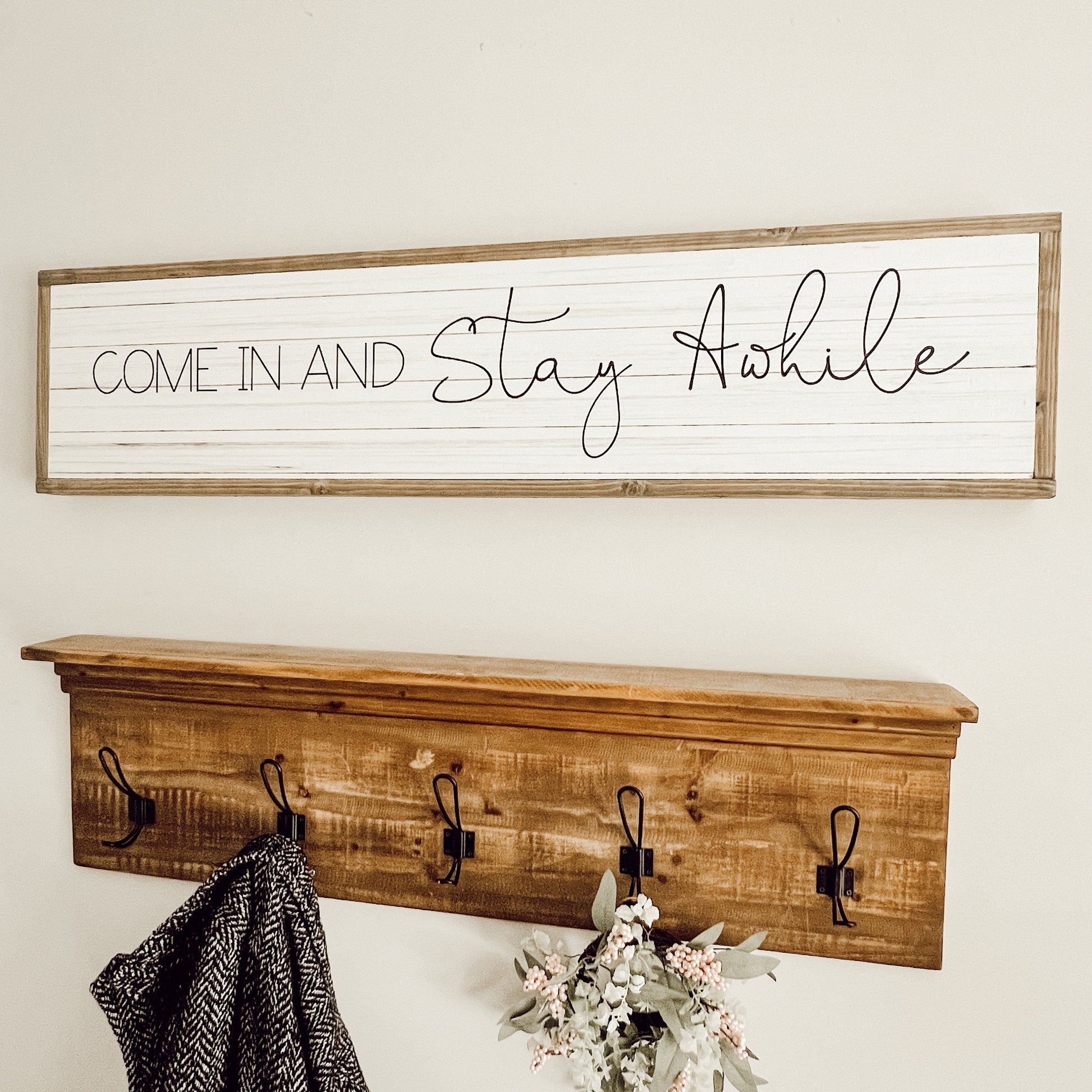 come in and stay awhile * wood sign * entryway decor [FREE SHIPPING!]