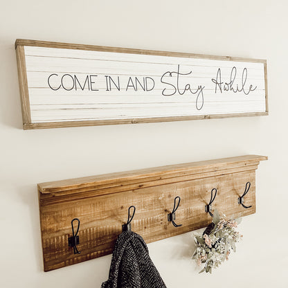 come in and stay awhile * wood sign * entryway decor [FREE SHIPPING!]