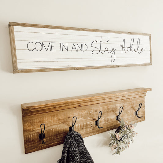 come in and stay awhile * wood sign * entryway decor [FREE SHIPPING!]